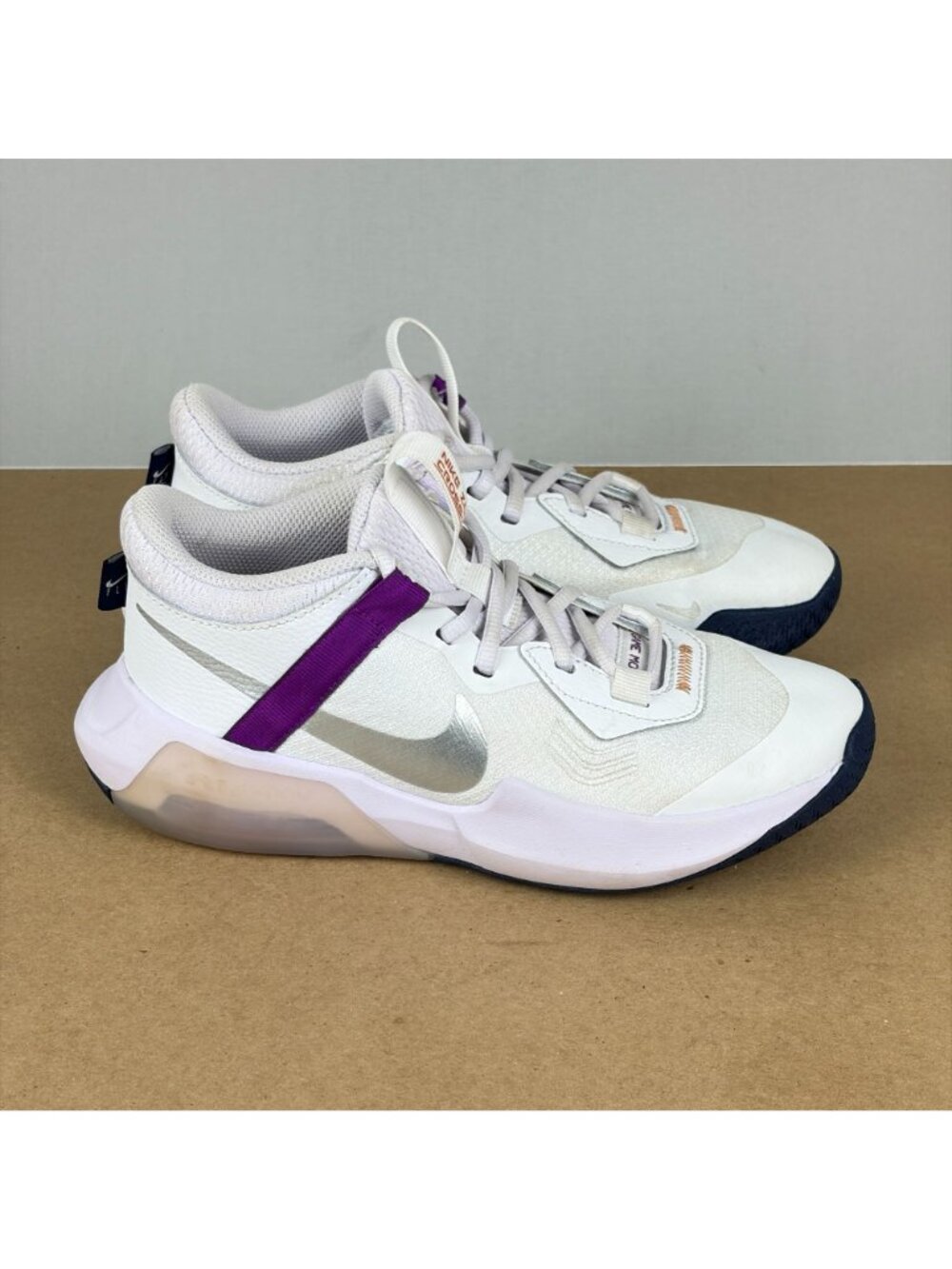 Nike Zoom Crossover Game Mode Basketball Shoes Youth 4Y White Purple Athletic - Picture 3 of 10